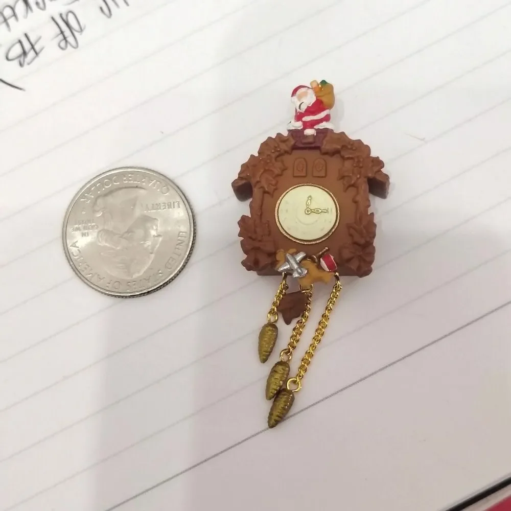 VTG Hallmark Keepsake Miniature Christmas Ornament Santa Time Cuckoo Clock 1999